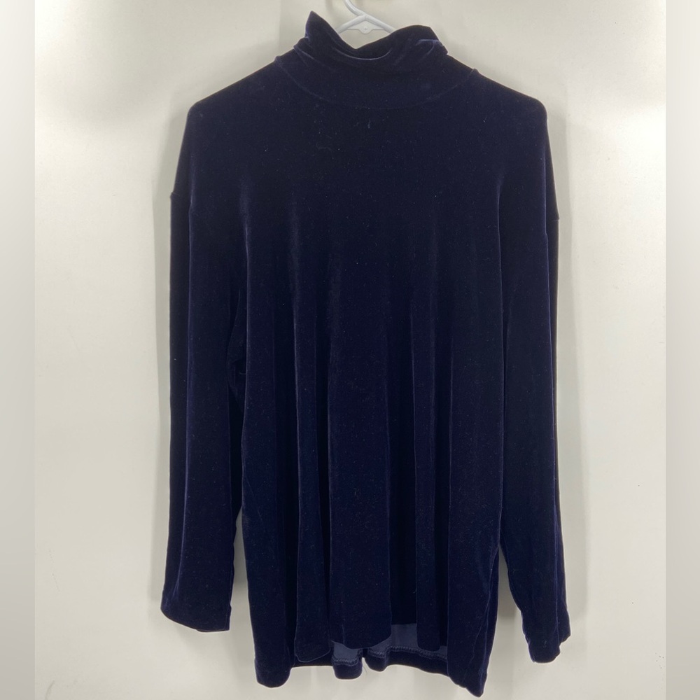 Vintage Tesori Velvet Turtleneck Navy Blue Large‎